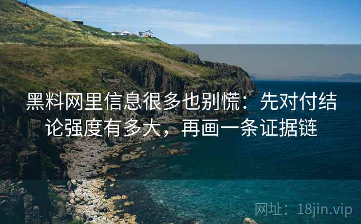 黑料网里信息很多也别慌：先对付结论强度有多大，再画一条证据链